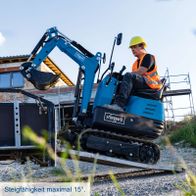 Scheppach-Mini-Bagger mit maximalem Steigungsvermögen von 15°