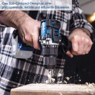 Sub-Compact-Design eines Akku-Schlagbohrschraubers mit Schnellspannbohrfutter für präzise Bohrungen und Schraubarbeiten