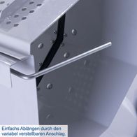 Wippfunktion mit verstellbarem Anschlag für präzise Ablängen