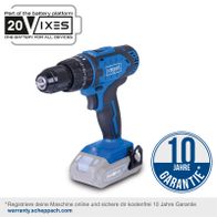 Scheppach-Drehwerkzeug mit 20-Vixes-Batterieplattform, 10-jährige Garantie, inkl. Online-Registrierung für kostenlose Garantie