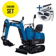 Mini-Bagger mit Komplett-Zubehörset inkl. Arbeitswerkzeug und Antriebskomponenten für Scheppach-EXC815 XXL