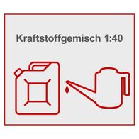 Das Benzin-Multifunktionsgerät MFH5200-4P Scheppach verwendet ein Kraftstoffgemisch im Verhältnis 1:40.