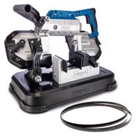 Metal Band Saw MBS1200 with work table and LED lighting. Vario-Speed for variable cutting speeds. 1200W power and 127mm cutting height.