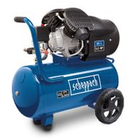 Der Scheppach Kompressor HC53DC hat einen 50-Liter-Tank, eine Leistung von 3,0 PS und eine Fördermenge von 371 Litern pro Minute.