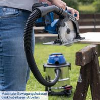 Freier Bewegungsraum dank kabelloser Arbeit mit Scheppach-Tool