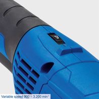 The Scheppach Satin Finishing Machine MRS1300 features a variable speed of 900 to 3,200 min⁻¹ for precise work.