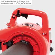 Der Scheppach Laubsauger Laubbläser LBH2600P verfügt über eine Gashebearretierung für ergonomisches und langes Arbeiten.
