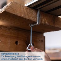 Schraubklemmen für die Befestigung von Führungsschienen an Arbeitsbänken oder Werkstücken