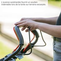The petrol lawnmower MS173-51E by Scheppach features a self-propelled drive, providing excellent support on steep terrains.