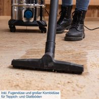 Der Nass- / Trockensauger NTS35 PREMIUM von Scheppach inkludiert eine Fugendüse und eine große Kombidüse für Teppich- und Glattböden.
