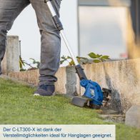 Akku-Rasentrimmer mit Höhenverstellmöglichkeit für präzise Hängearbeiten