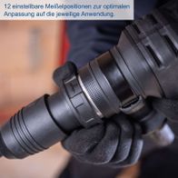 12 einstellbare Messelpositionen für optimale Anpassung an verschiedene Anwendungen