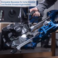 Portemanteau für präzise Kapp-, Zug- und Gehrungsschnitte mit kompakter Bauweise und hoher Mobilität