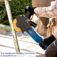 Scheppach-Satiniermaschine mit ergonomischen Handschuhen für komfortables Arbeiten und sichere Führung