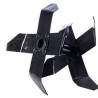 Hackmesser-Set für MTE380, Ansicht von oben. Vier Klingen sind symmetrisch um eine zentrale Befestigung angeordnet.