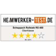 Scheppach Rollsieb RS 400: Oberklasse mit 5 von 5 Sternen, getestet 06/2011 auf Heimwerker-Test.DE.