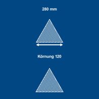Dreieckiges Schleifpapier mit Körnung 120, Abmessung 280 mm, Satz aus 10 Stück