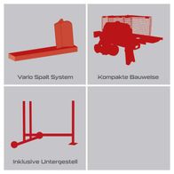 Wichtige Merkmale des Holzspalters: Vario-Spalt-System, kompakte Bauweise, inklusives Untergestell