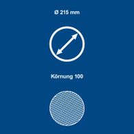 Rundes Schleifpapier mit Ø 215 mm und Körnung 100 für Rundschleifarbeiten