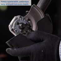 Der Akku-Winkelschleifer BC-AG125-X von Scheppach bietet aletsiz ayarlanabilir, patlamaya karşı emniyetli koruyucu başlık. Die Drehzahl ist zwischen 3000 und 10000 min-1 einstellbar.