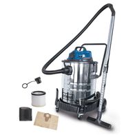 Nass- und Trockensauger ASP50-ES Scheppach mit 50L Tank, HEPA-Filter, Steckdose und Einschaltautomatik. Inklusive Zubehör wie Filter, Düse und Aufsatz.