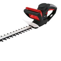 Elektro-Heckenschere HTE550 von Scheppach, seitliche Ansicht, 510 mm Schnittlänge, 18 mm Schnittstärke.