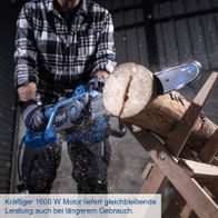 Elektro-Kettensäge mit 1600-Watt-Motor, die gleichbleibende Leistung bei längerem Einsatz bietet