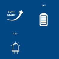 Soft-Start-Funktion und Akkuanzeige für Akku-Handkreissäge mit LED-Anzeige und 20-V-Spannung