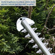 Die Heckenschere verhindert ein Zurückfedern der Tepmelei beim Schneiden von Wänden und Ästen.