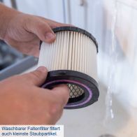 Wäschbarer Faltenfilter für Staubsauger, filtert auch feinste Staubpartikel