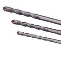 SDS-Plus-Bohrer-Set mit drei Bohrergrößen 8, 10 und 12 mm. Die Bohrer sind von vorne zu sehen.