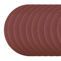 Runder Schleifpapier-Set mit 10 Stück, Durchmesser 215 mm, Körnung 240. Gezeigt von oben.