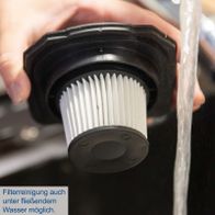 Filterreinigung auch unter fließendem Wasser möglich – Scheppach-Filter