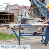 Die Baukreissäge Structo 5.0 von Scheppach bietet eine Schnitthöhe von 150mm und eine Schnittbreite von 350mm. Sie ist abklappbar und ideal für den Einsatz auf Baustellen, beispielsweise für den Schalungsbau.