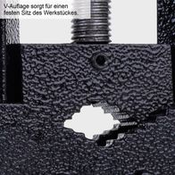 Der Rohrschraubstock SPV50 von Scheppach bietet eine V-Auflage für einen festen Sitz des Werkstücks.