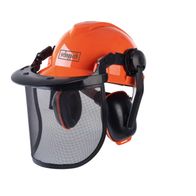 Scheppach Forstschutzhelm mit Visier und Ohrschutz für Arbeits- und Schutzbedarf