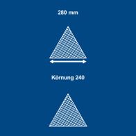 Dreieckiges Schleifpapier mit Körnung 240, Abmessung 280 mm