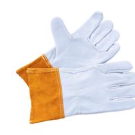 Scheppach Handschuhe (DIY) aus Leder, von vorne gezeigt.