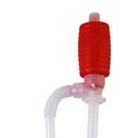 Benzinabsaugpumpe von Scheppach, Ansicht von der Seite.