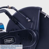 Wasserdruckregulierung über Ventile am Trennscheibenhalter für präzise Feinjustierung