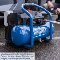 Vibrationsgedämpfte Standfüße aus Gummi für rutschfestes Abstellen und ruhiges, vibrationsarmes Arbeiten.