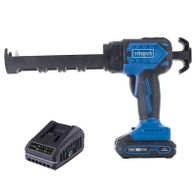 Scheppach Akku-Kartuschenpistole mit LED-Leuchte und Akku-Ladegerät, inklusive 2Ah-Batterie und 2,4A-Ladegerät
