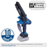 Scheppach Akkugehölzschneider mit 10-jähriger Garantie, 20V-Batterie-System und 20Vix-Technologie