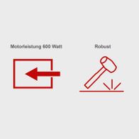 Motorleistung von 600 Watt und robuste Bauweise der Gartenpumpe GP650