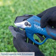 Scheppach Akku-Astschere mit Schutzhaube für sichere Lagerung