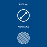 Scheppach-Produkt mit 150 mm Durchmesser und Kornstärke 120 für präzise Bearbeitung