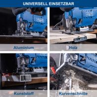 Universal-Stichsäge mit Kurvenschnittmöglichkeit für Holz, Aluminium und Kunststoff