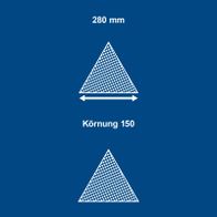 Dreieckiges Schleifpapier mit Körnung 150, Abmessung 280 mm, Satz aus 10 Stück