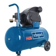 Scheppach Kompressor HC60 mit separater Ölflasche, 230V, 50Hz, 1500W, 50L, Ansicht von der Seite.
