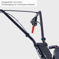 Die Benzin-Motorhacke MTP370 von Scheppach ist ausgestattet mit einem Vorwärtsgang für müheloses Arbeiten.